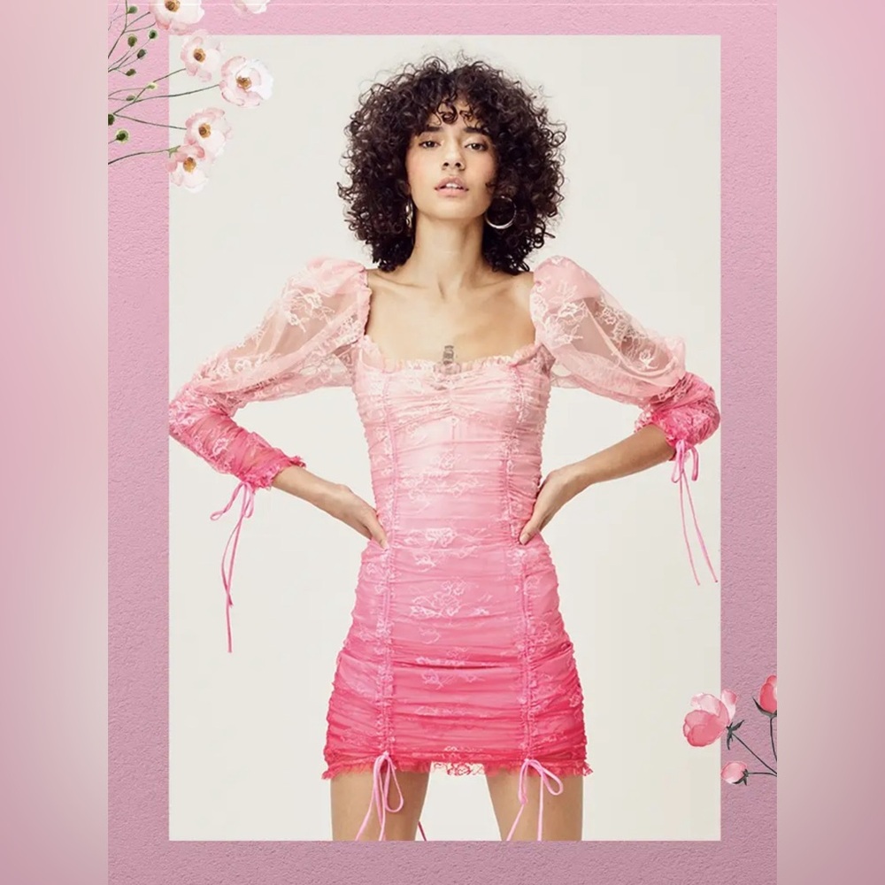 RARE  For Love and Lemons Cherish Ombré Lace Dress